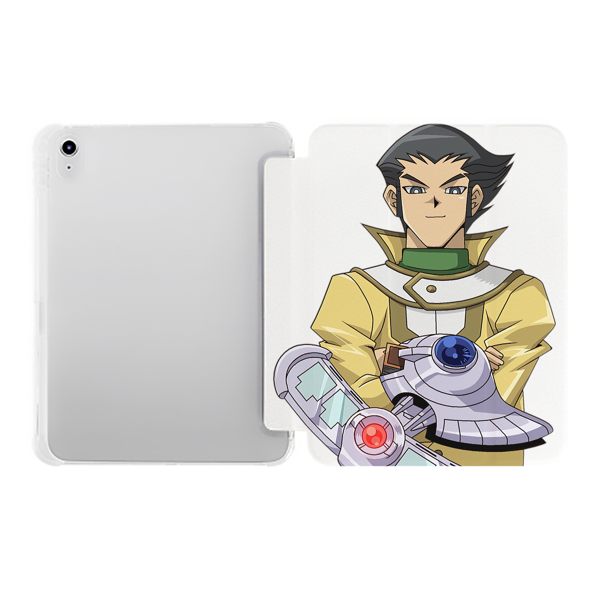 （画像用） 遊☆戯☆王 Yu-Gi-Oh! IPad ケース ペン収納付き 三つ折りスタンド PUレザー×シリコン 対応機種9.5/10.5/10.9インチ